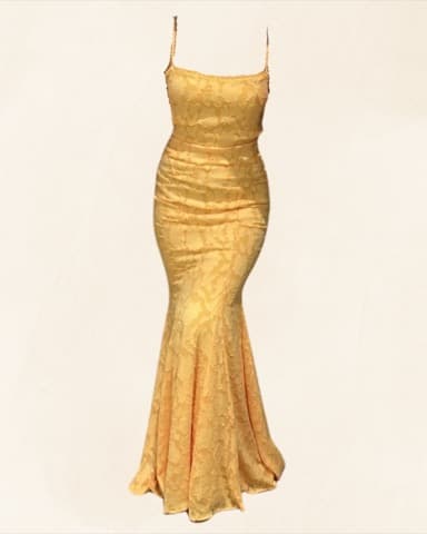 Yellow lace dress